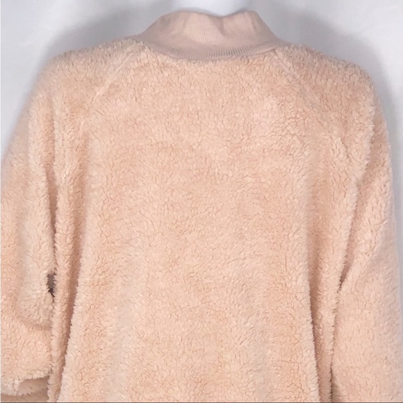 Gypsies & Moondust Peach Shearling Quarter Zip Jacket Size XL Super Soft - Picture 9 of 16